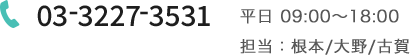 03-3227-3531 平日9:00〜18:00