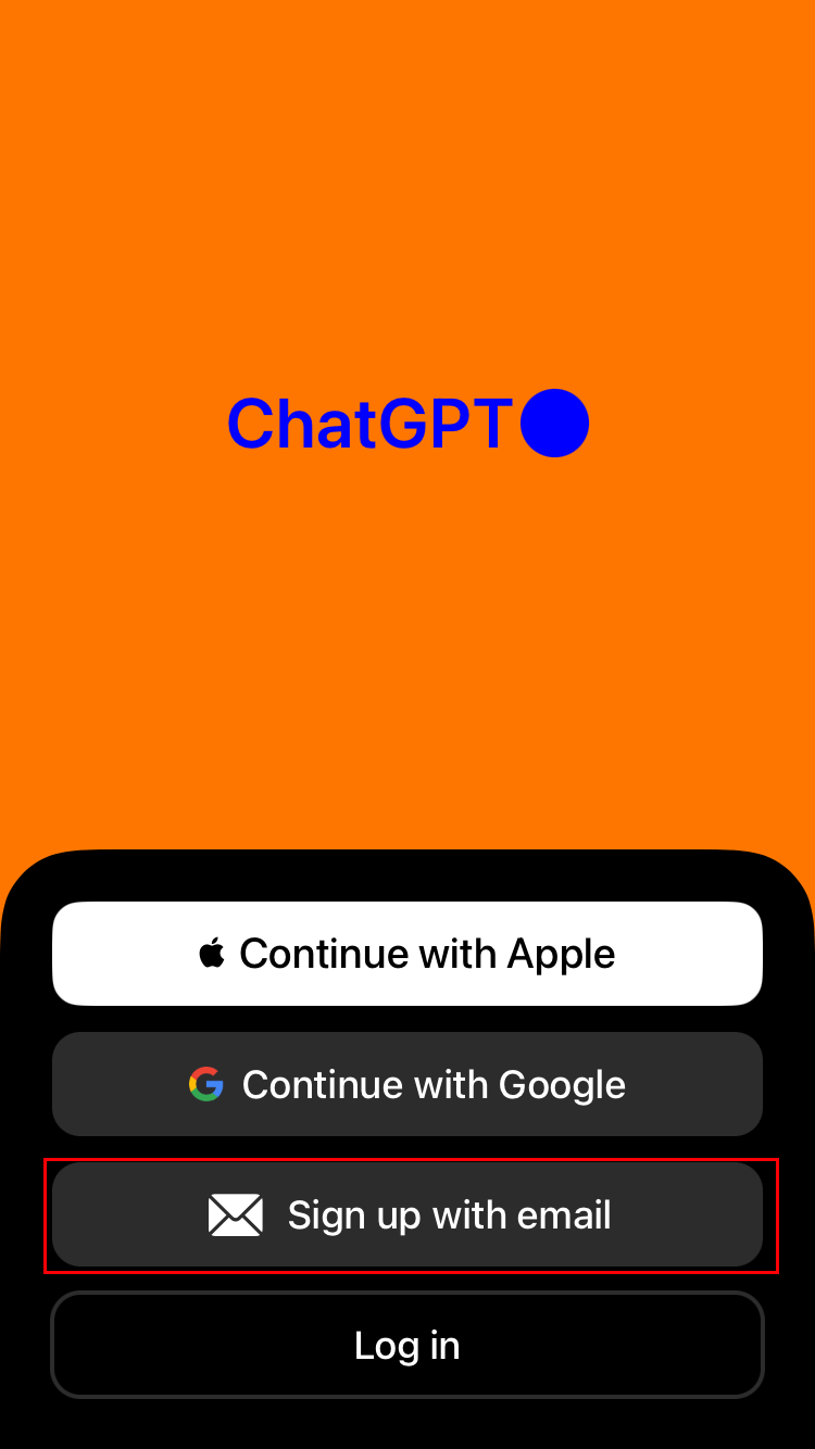 ChatGPT日本語対応アプリのアカウント作成画面のスクリーンショット