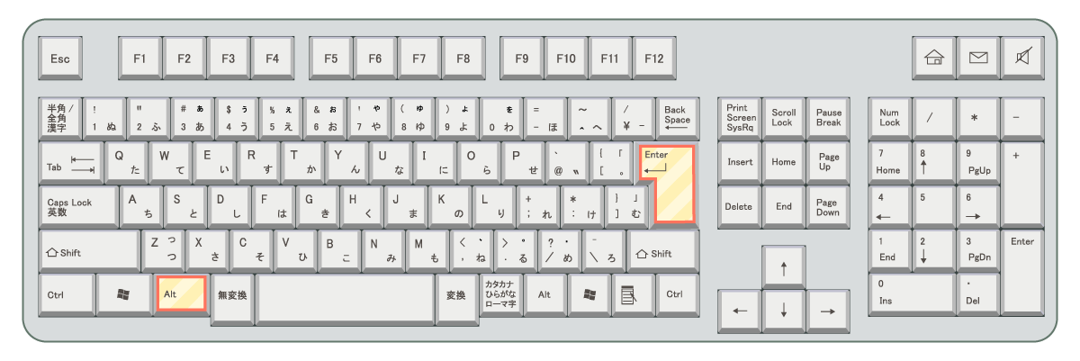 WindowsでExcelのセル内で改行する場合の図