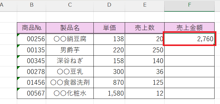 あらかじめ、条件付き書式を設定しておいたセルにマウスを合わせる