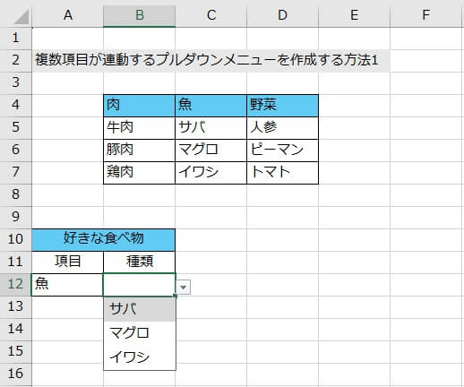 6. 項目ごとに選択できるかどうかを確認する02