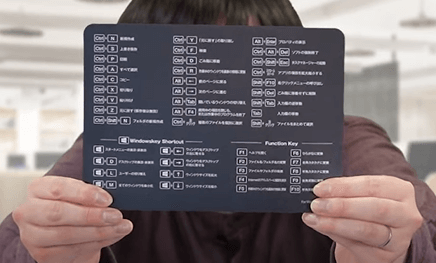 ショートカット入りマウスパッドを紹介している場面の画像１